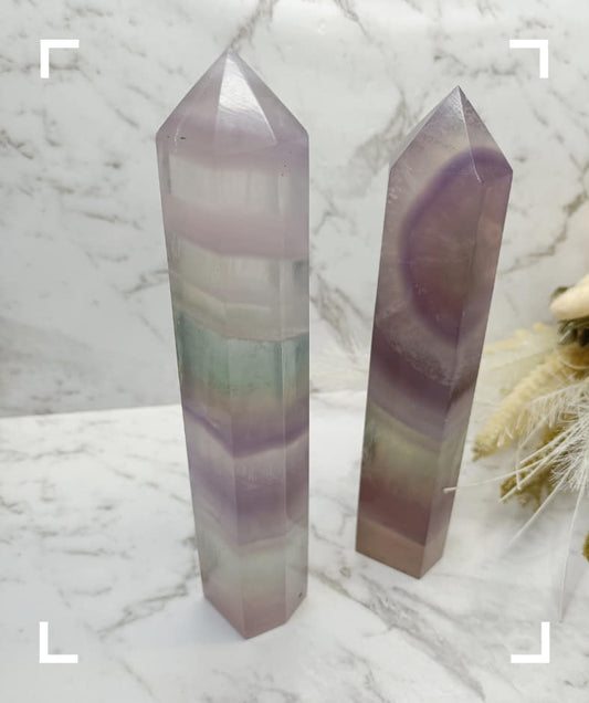 Pastel Lavender Fluorite Crystal Tower