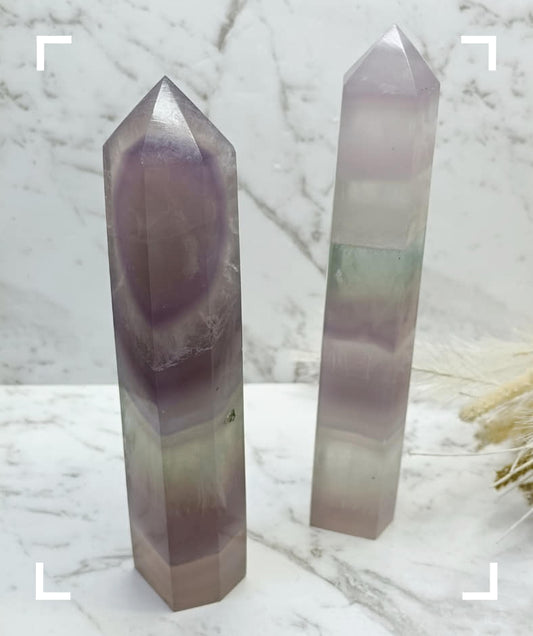 Pastel Lavender Fluorite Crystal Tower