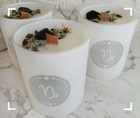 Capricorn Crystal Candle