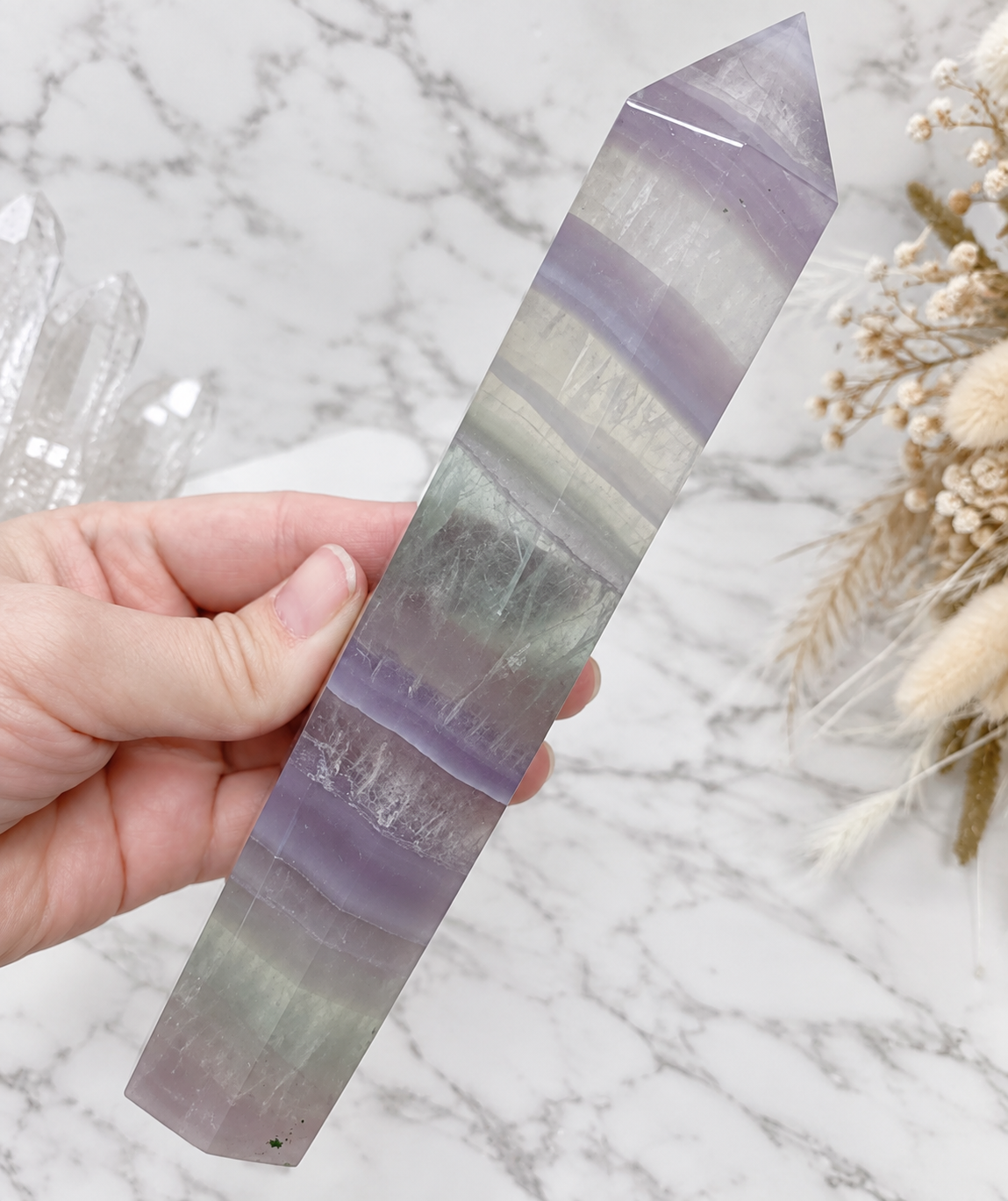 Pastel Lavender Fluorite Crystal Tower