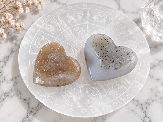 Agate Druzy Crystal Heart