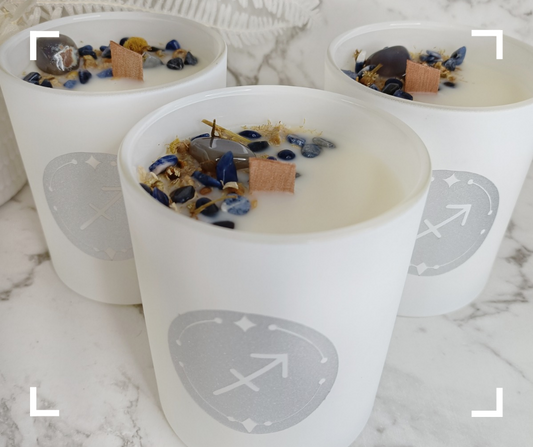Sagittarius Crystal Candle