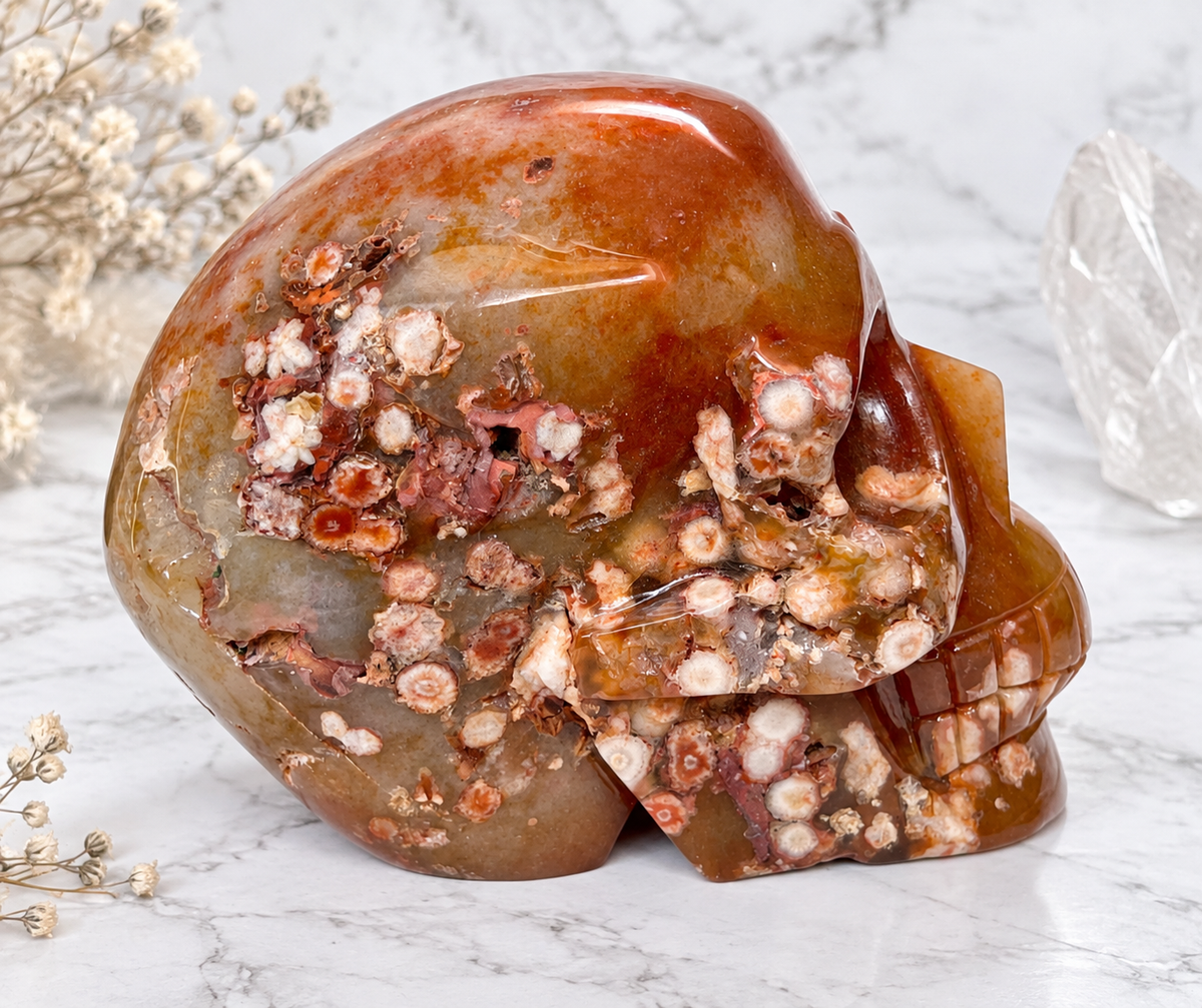 Carnelian Crystal Skull