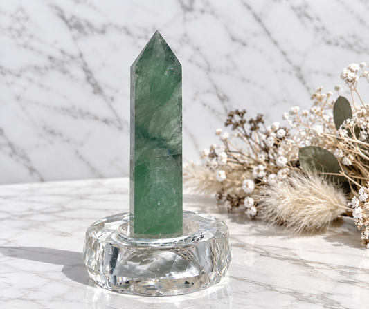 Green Fluorite Crystal Tower