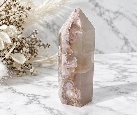 Flower Agate Crystal Tower