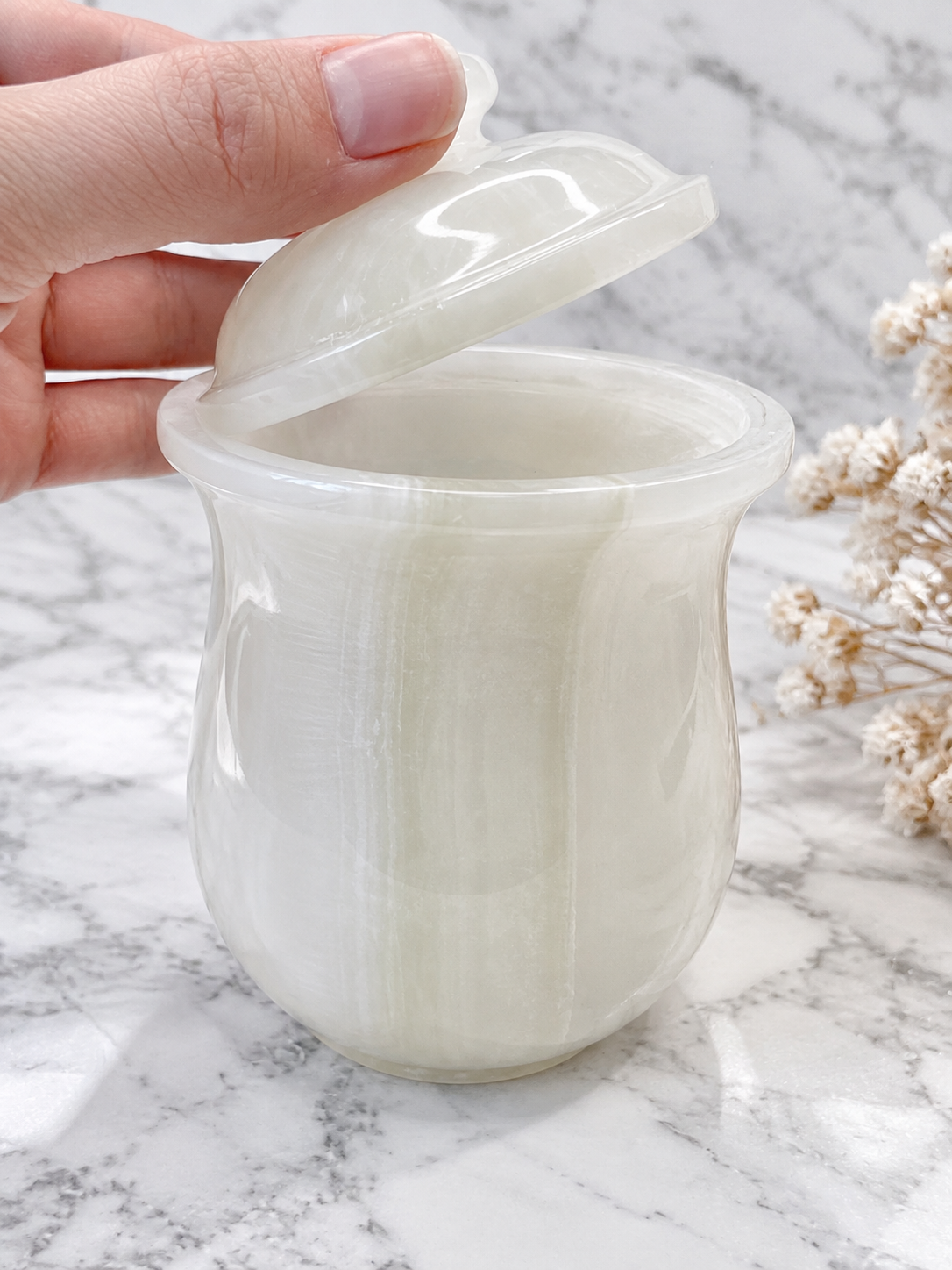 White Onyx Crystal Jar