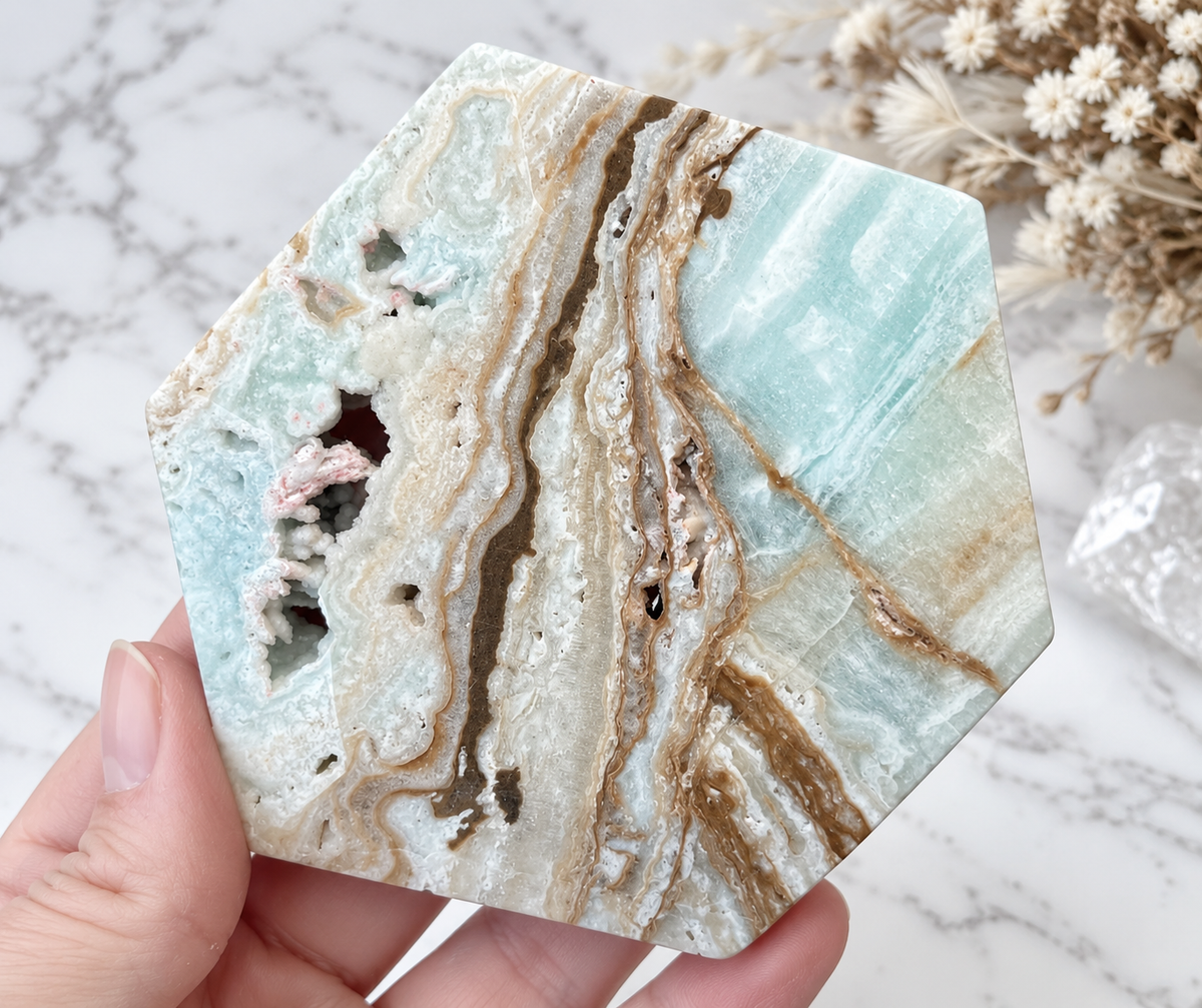 Caribbean Calcite Crystal Hexagon