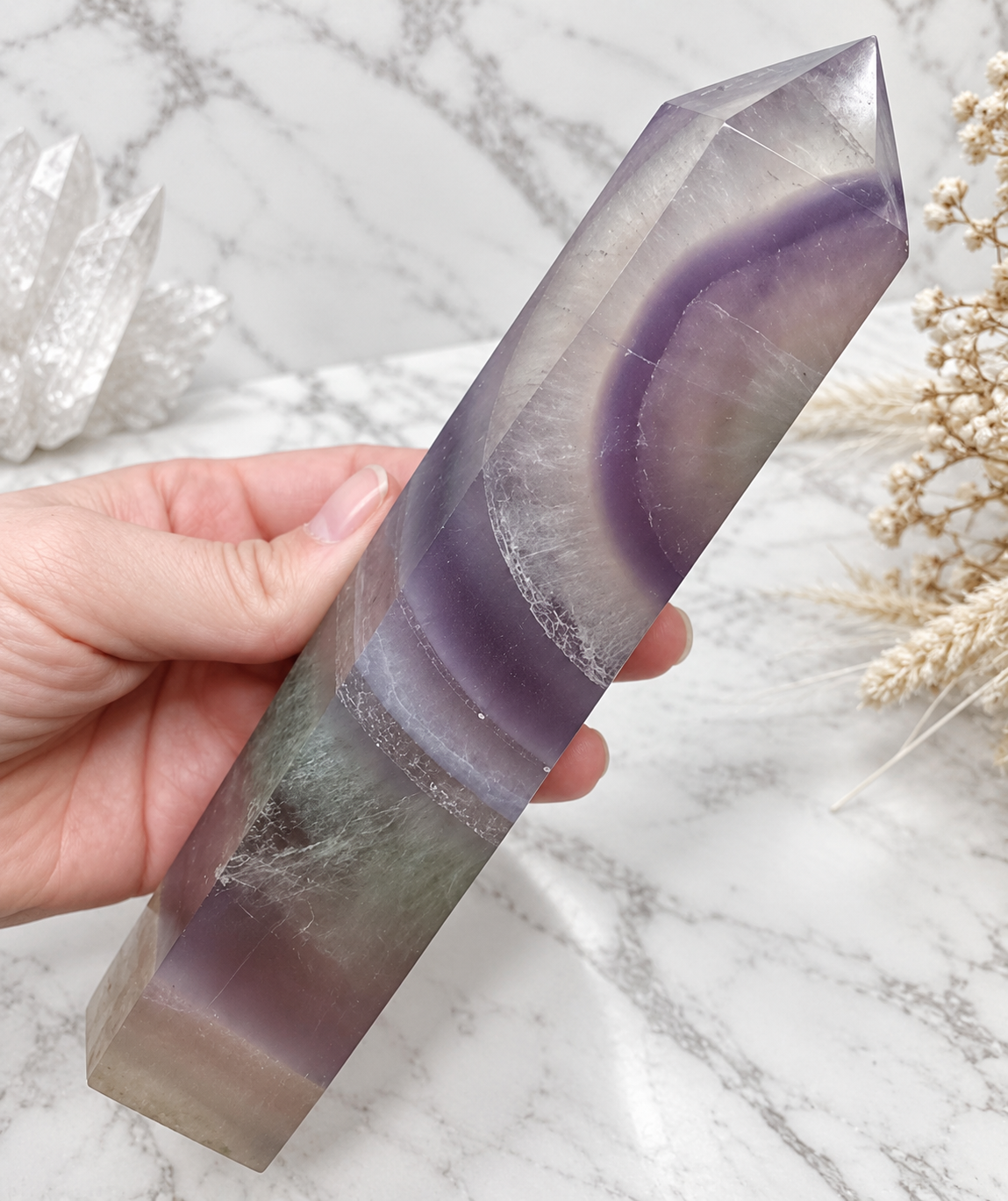 Pastel Lavender Fluorite Crystal Tower
