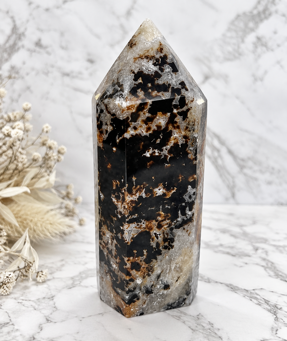 Druzy Quartz & Agate Crystal Tower