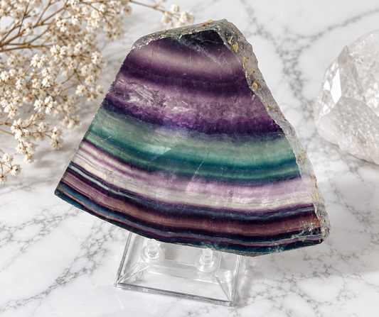 Rainbow Fluorite Crystal Slice