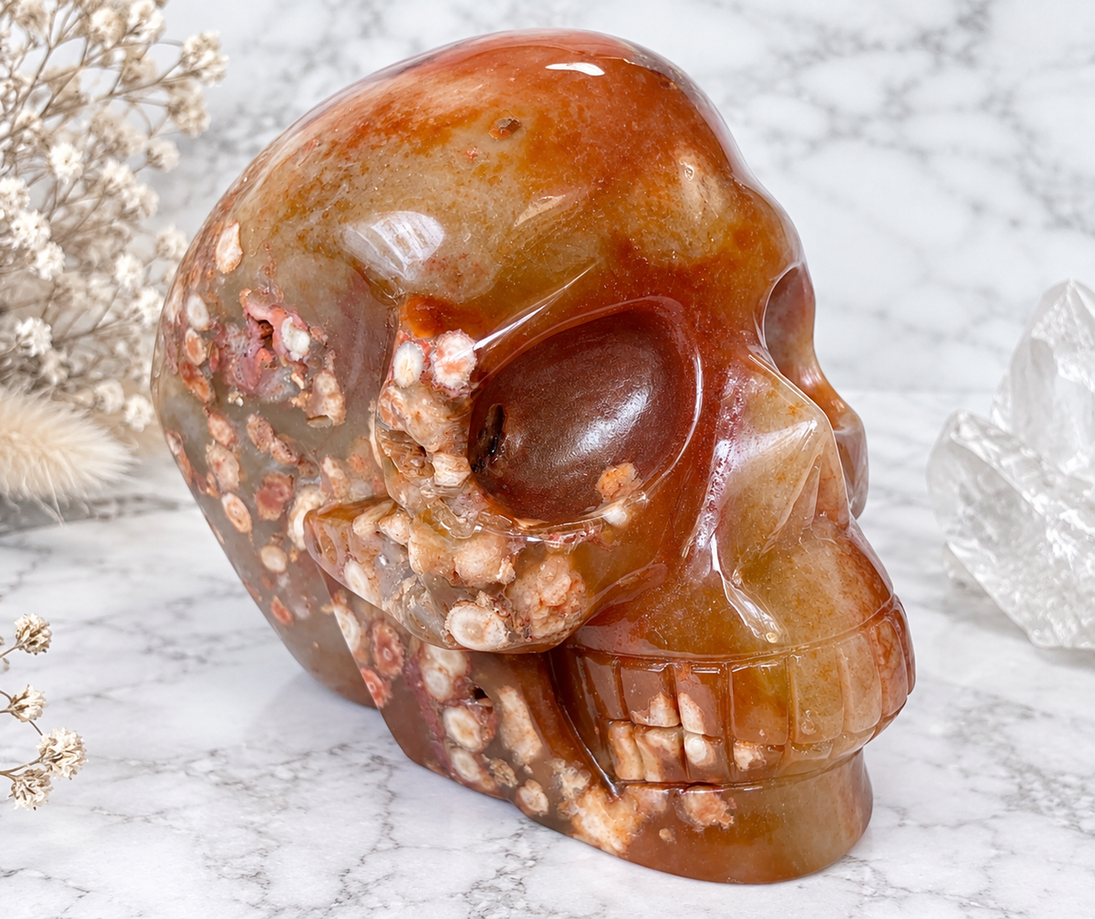 Carnelian Crystal Skull