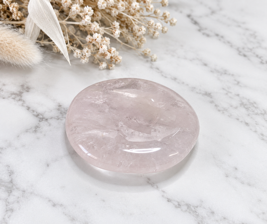 Rose Quartz Crystal Palm Stone
