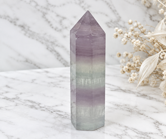 Lavender Fluorite Crystal Tower