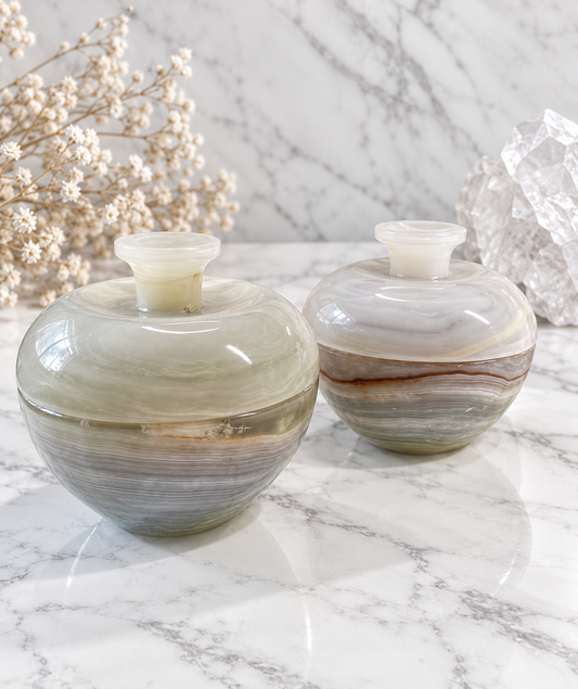White Onyx Crystal Apple Jar