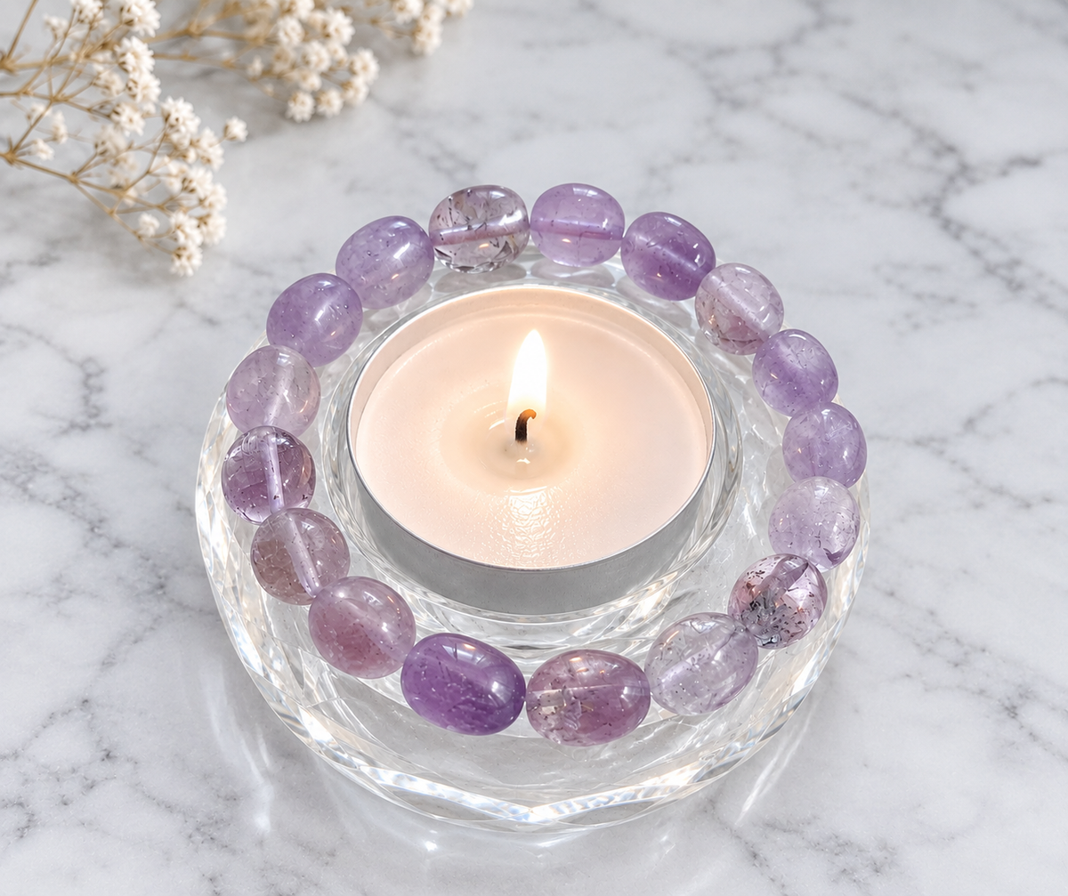 Lrg Amethyst Crystal Bracelet