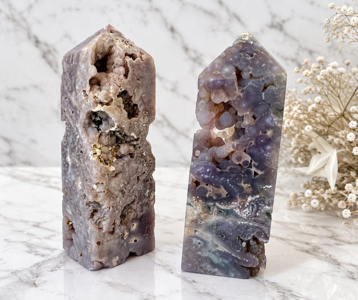Grape Agate Crystal Tower