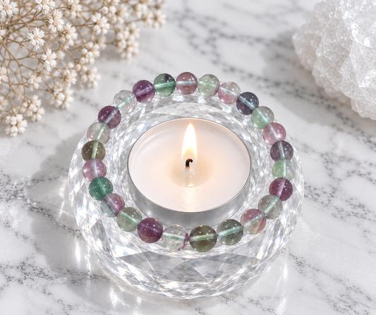 Med Rainbow Fluorite Crystal Bracelet