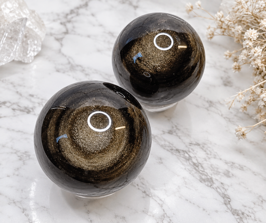 Gold Sheen Obsidian Crystal Sphere