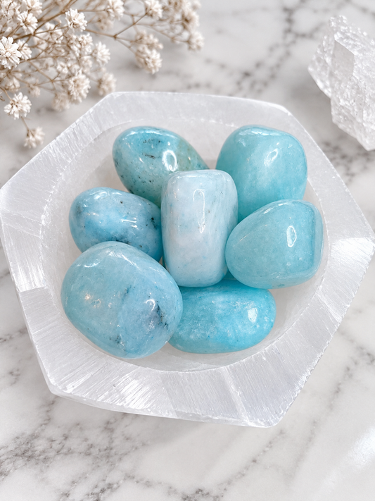 Blue Aragonite Crystal Tumble