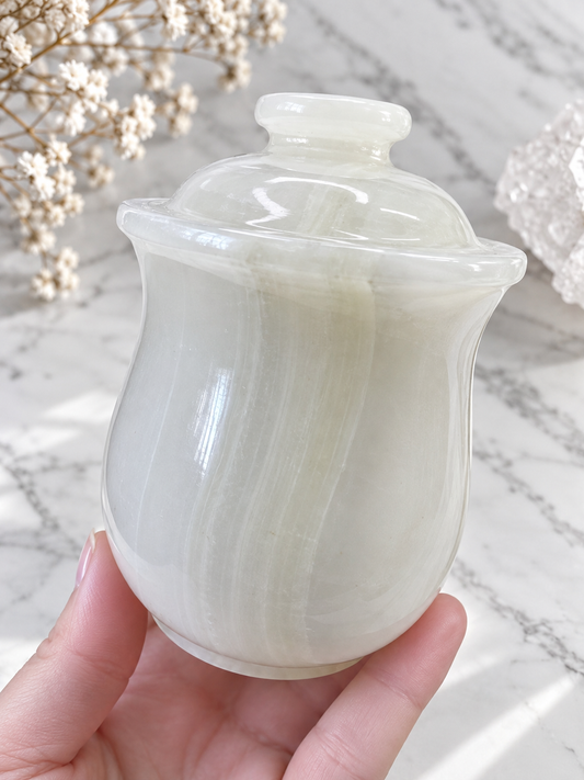 White Onyx Crystal Jar