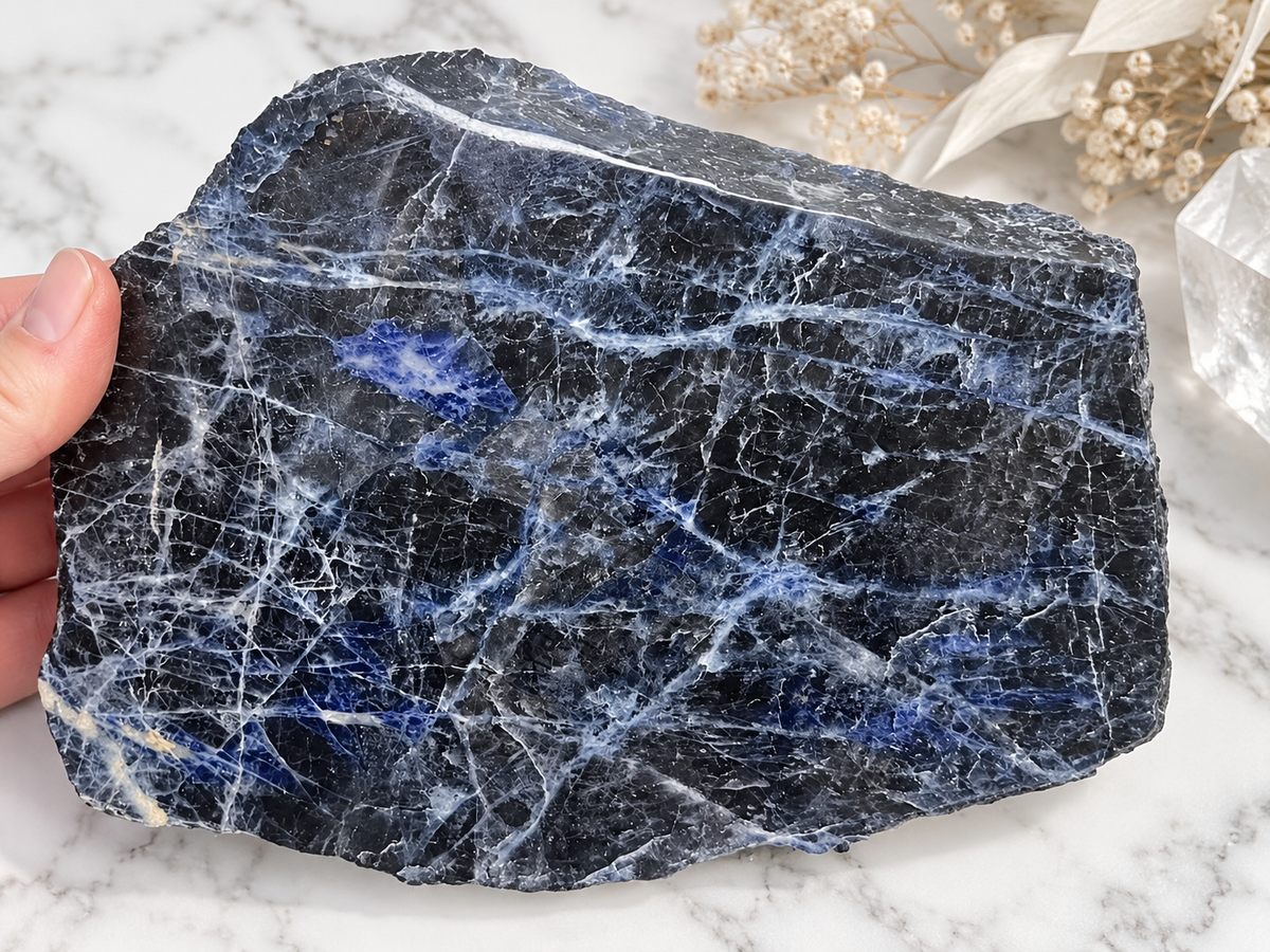 Sodalite Crystal Slab