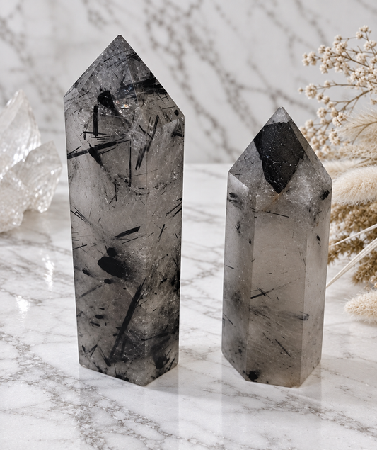Tourmalinated Quartz Crystal Tower