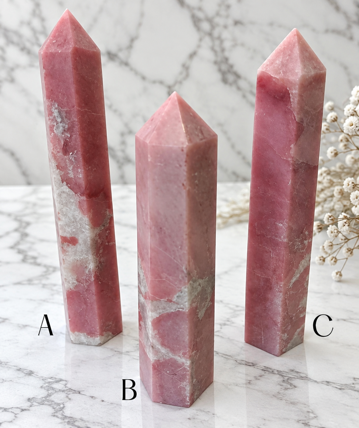 Pink Opal Crystal Tower
