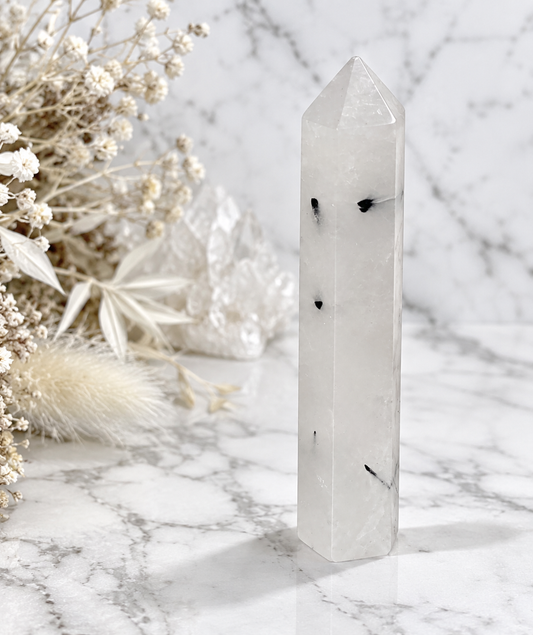 Tourmalinated Quartz Crystal Point