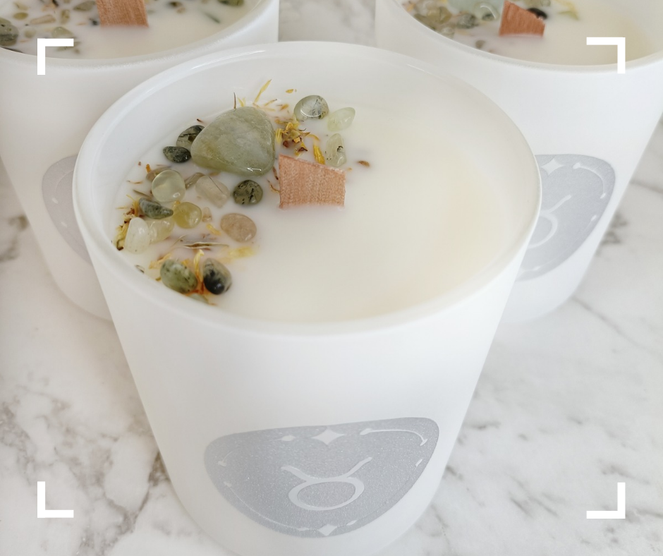 Taurus Crystal Candle