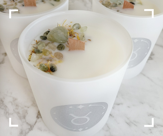 Taurus Crystal Candle