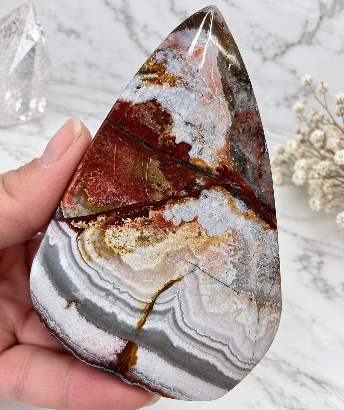 Mexican Crazy Lace Agate Crystal Freeform