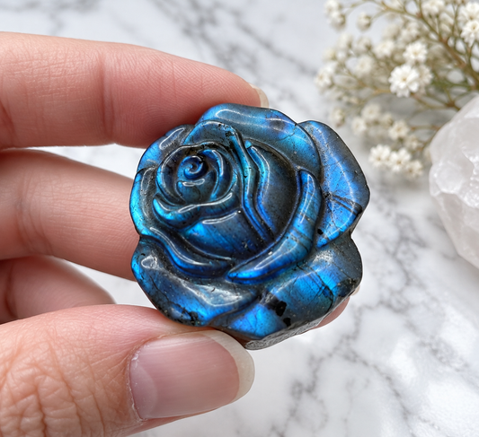 Labradorite Flower Crystal Carving