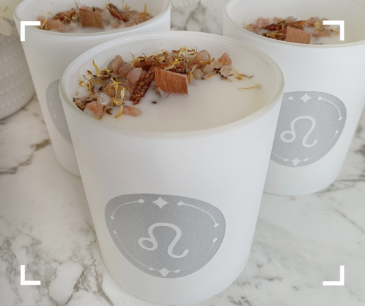 Leo Crystal Candle