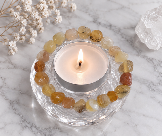 Med Mixed Bead Citrine Crystal Bracelet