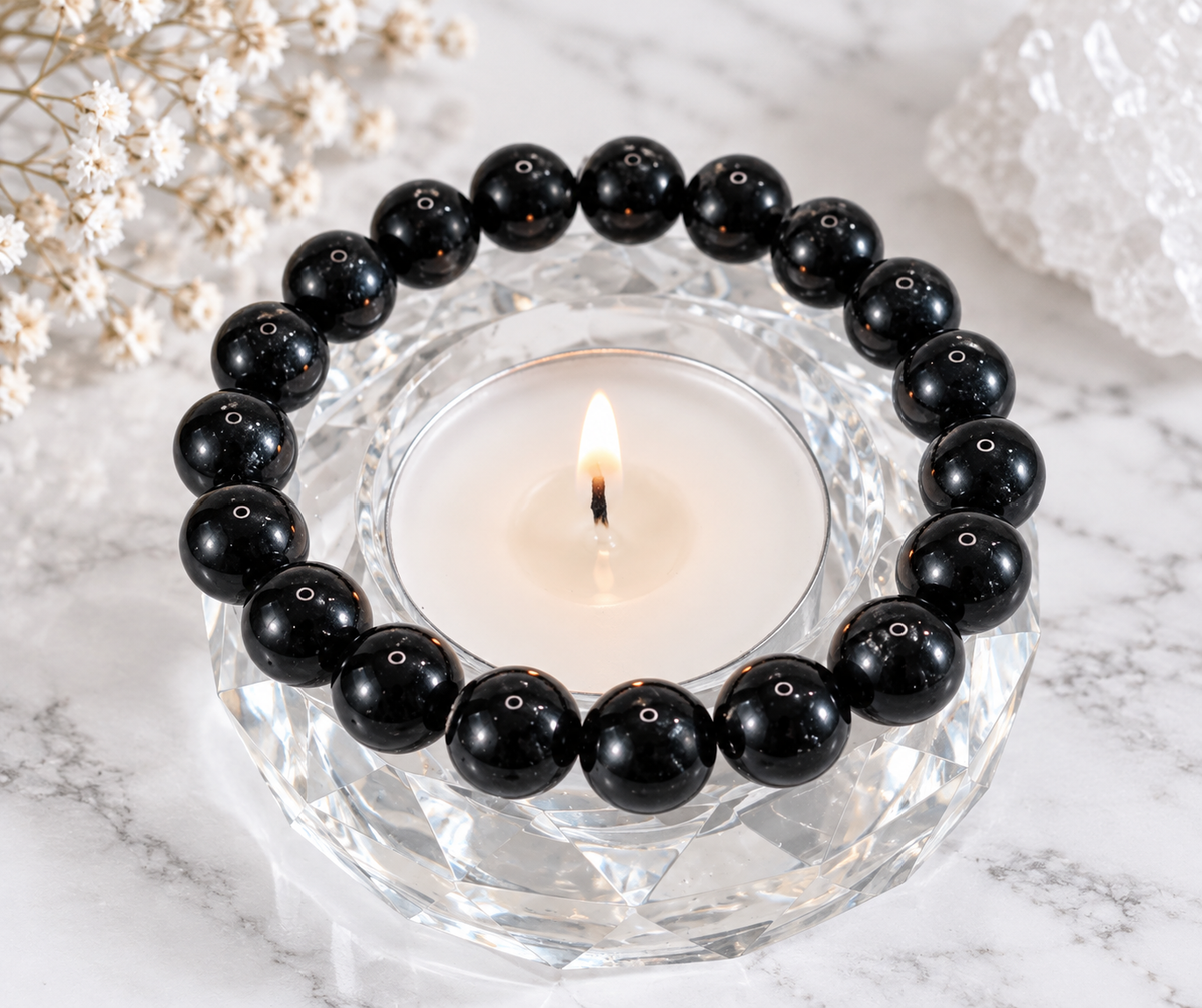 Lrg Obsidian Crystal Bracelet