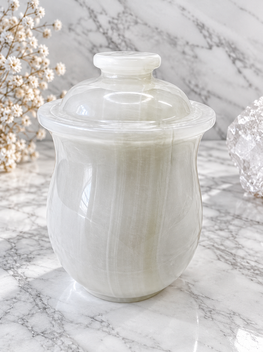 White Onyx Crystal Jar