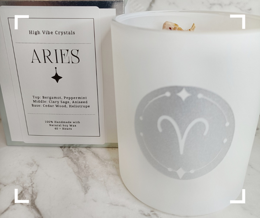Aries Crystal Candle