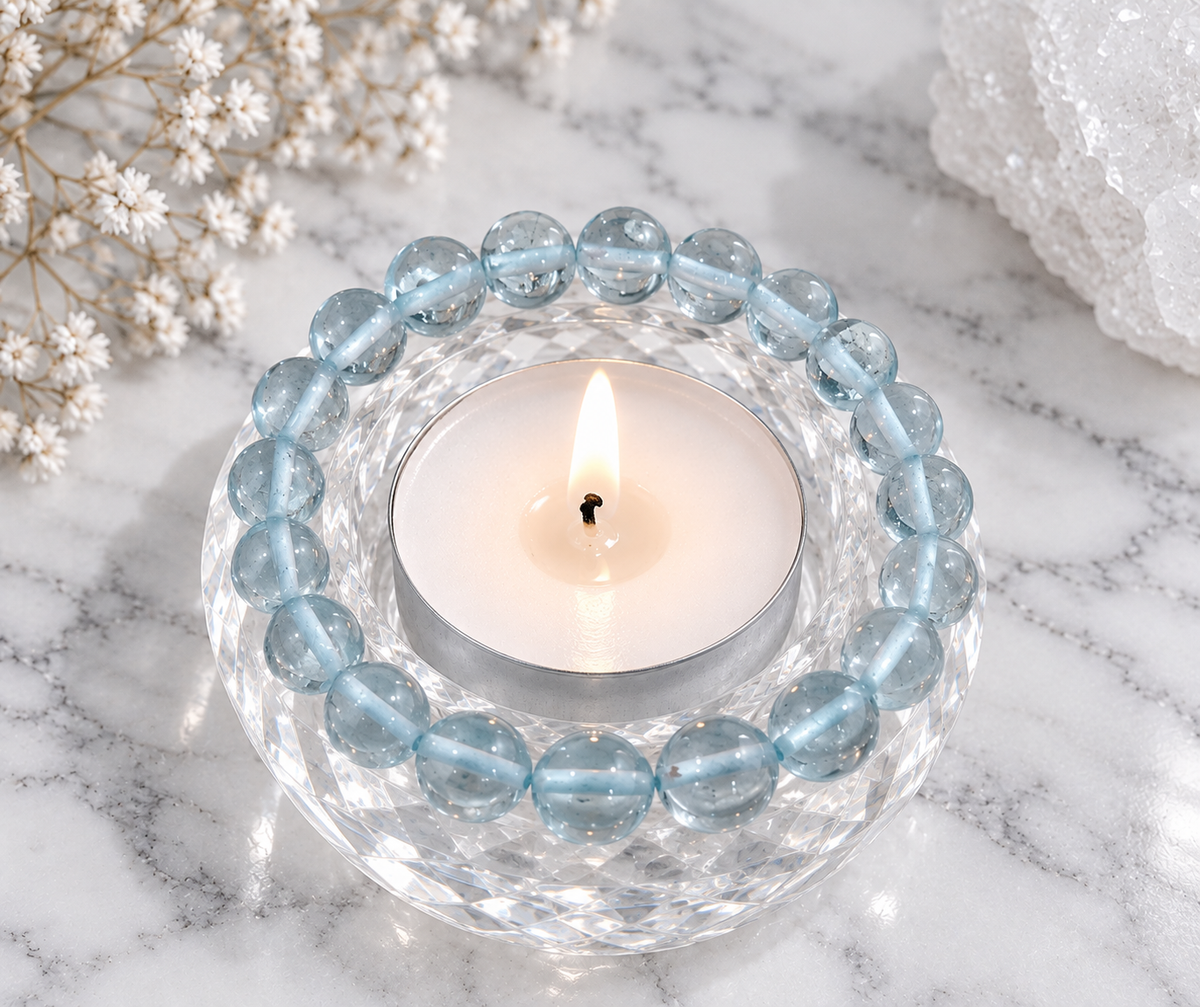 Med Blue Obsidian Crystal Bracelet