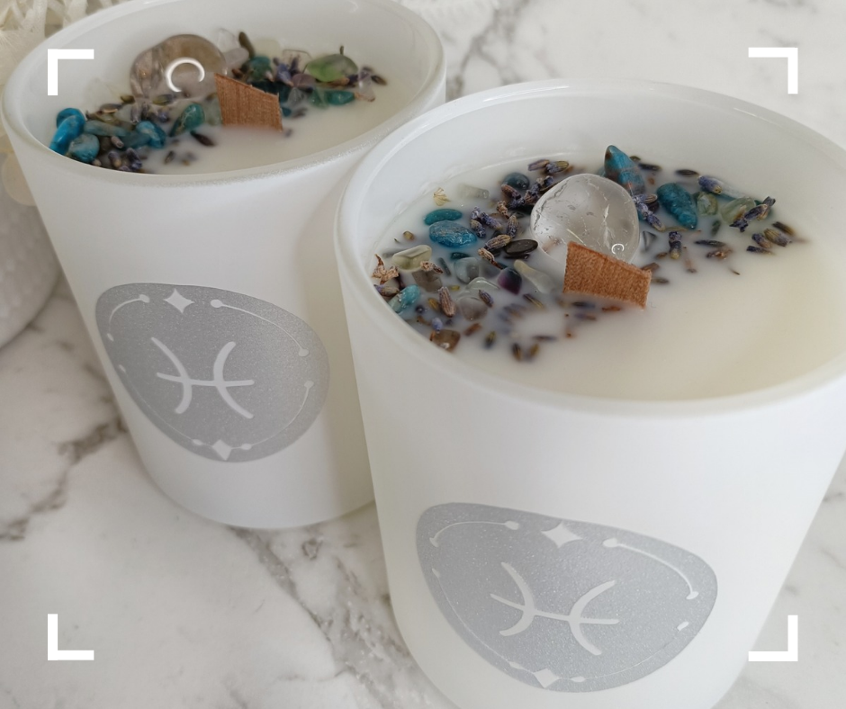 Pisces Crystal Candle