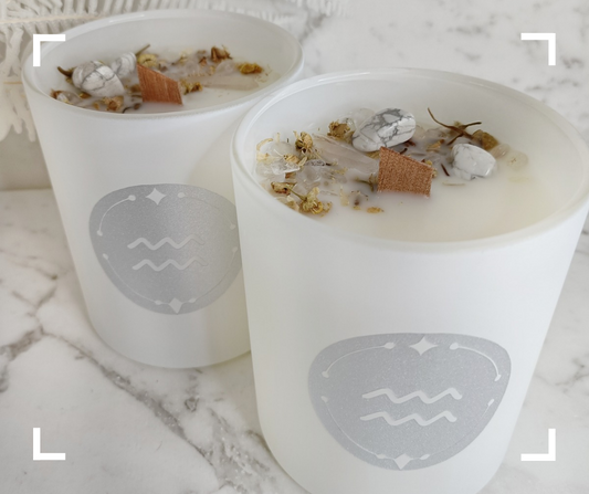 Aquarius Crystal Candle