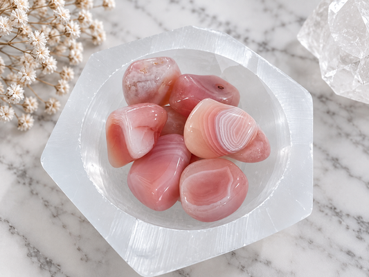 Pink Botswana Agate Crystal Tumble
