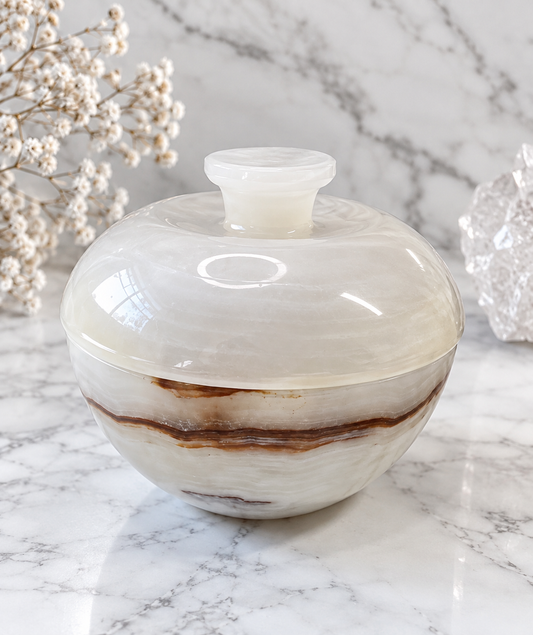 White Onyx Crystal Apple Jar