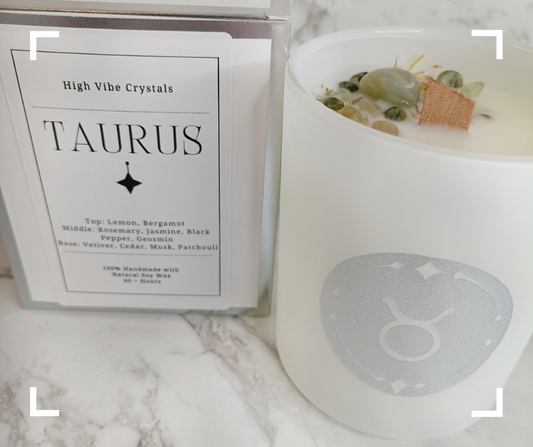 Taurus Crystal Candle