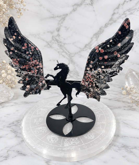 Spinel in Matrix Crystal Unicorn With Stand
