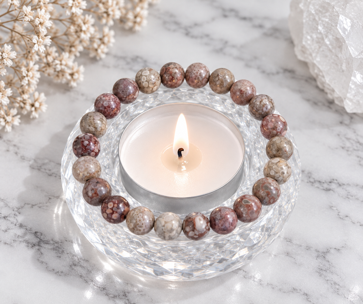 Med Leopardite Crystal Bracelet