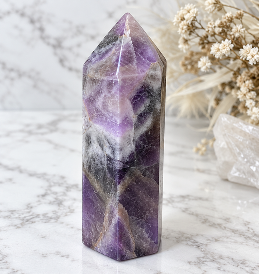 Mini Chevron Amethyst Crystal Point