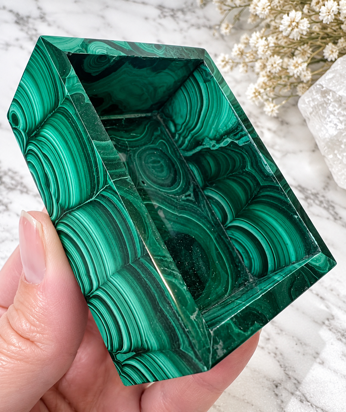 Malachite Crystal Box