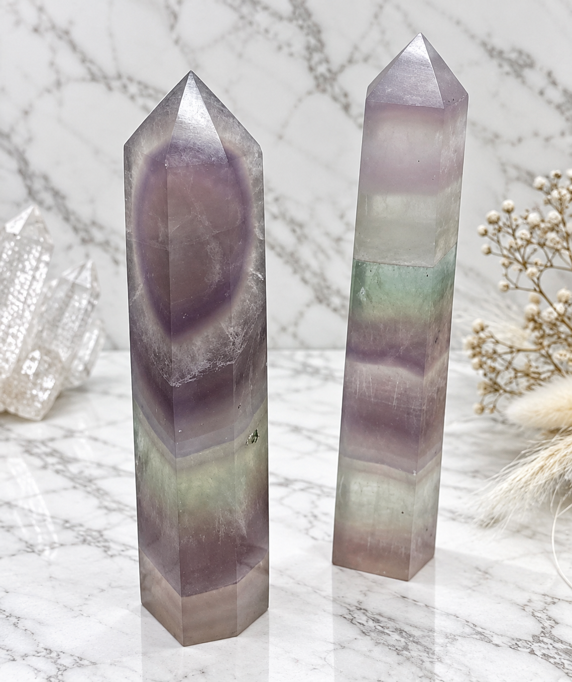 Pastel Lavender Fluorite Crystal Tower