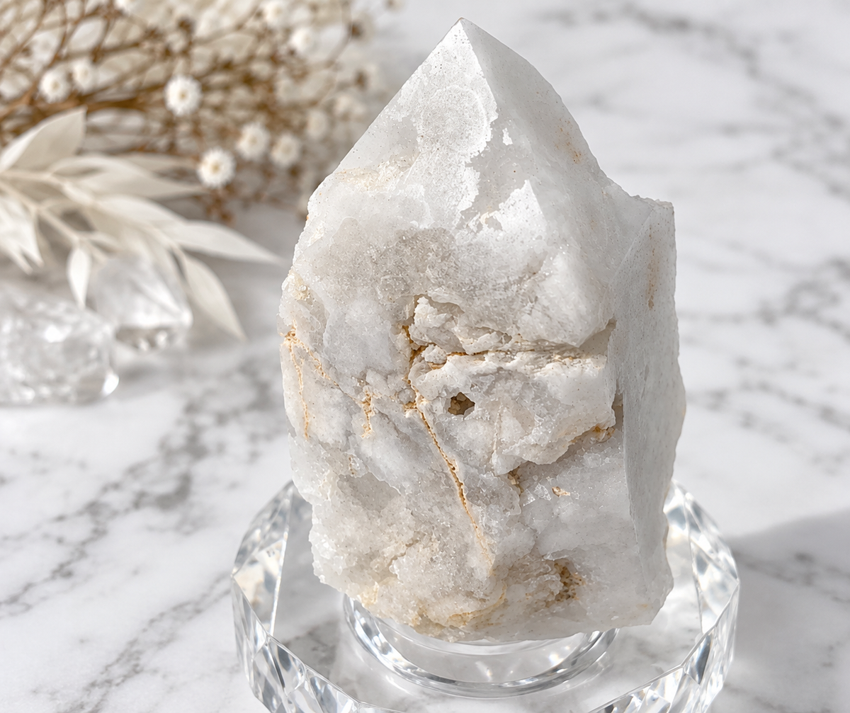 Druzy Quartz & Agate Crystal Geode Point 1