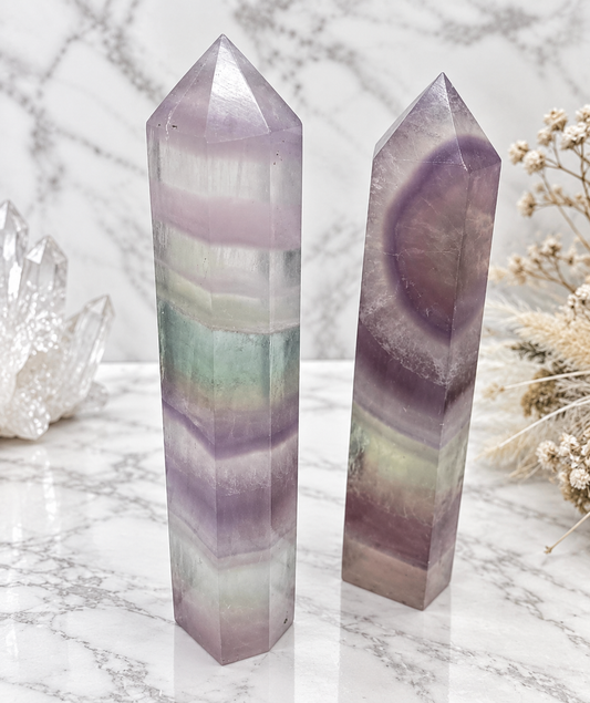 Pastel Lavender Fluorite Crystal Tower
